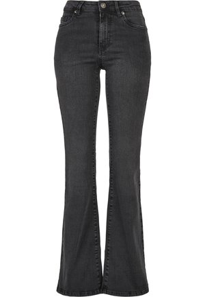 Urban Classics HIGH WAIST - Flared jeans - black washed