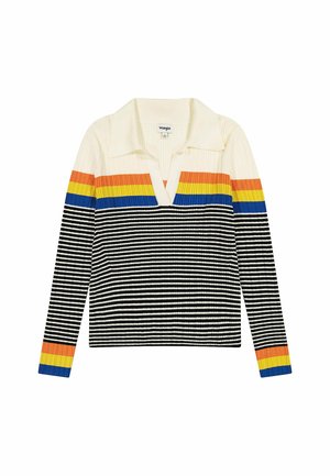 Wrangler, RIB KNIT POLO - Džemper - worn white