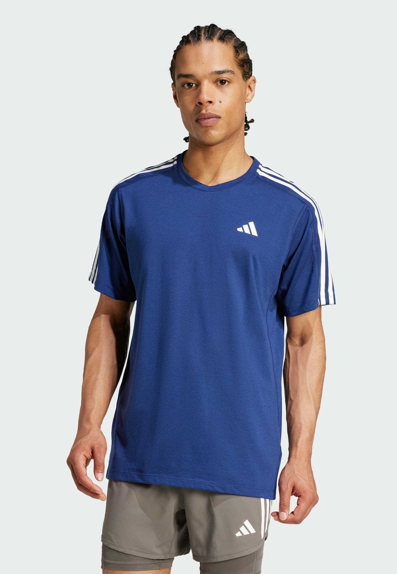 adidas Performance OWN THE RUN 3-STRIPES - Camiseta deportiva - dark blue