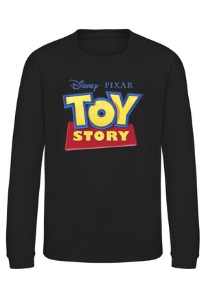 Sort langærmet sweatshirt med farverigt Disney Pixar Toy Story-logo trykt på midten foran.