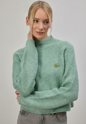 Touché Privé, STAND-NECK SHORT KNITTED SWEATER - Pullover - mint
