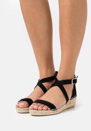COMFORT LEATHER - Espadrilky - black