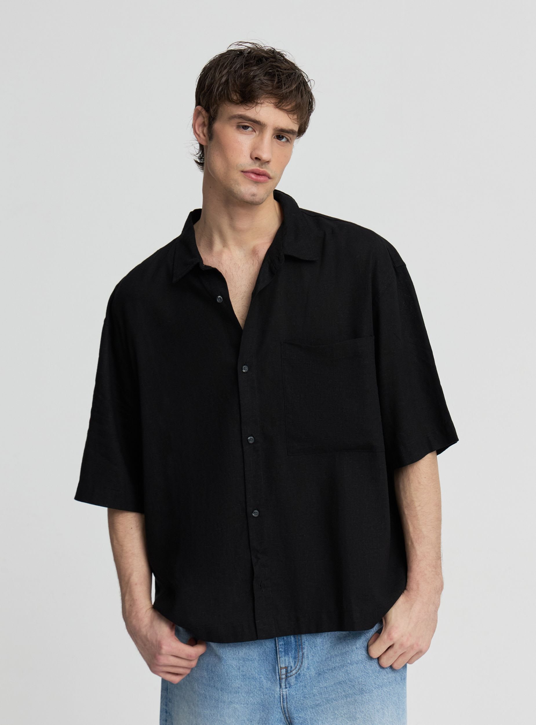 TINTA UNITA - Camicia - nero uomo