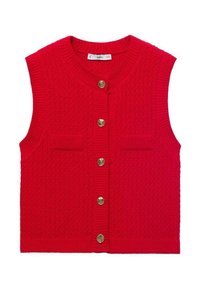 CHUNKY- WITH BUTTONS - Strukirani kaput - red