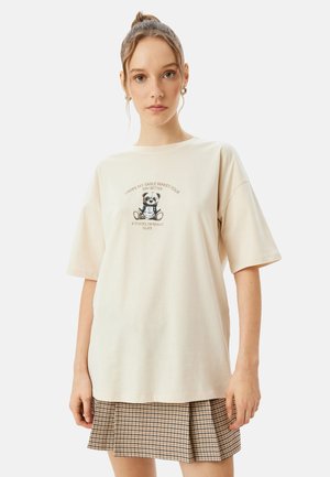 Print T-shirt - beige