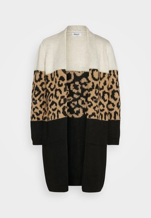 ONLJADE ANIMAL CARDIGAN - Adīta jaka - moonbeam/black/toasted coconut