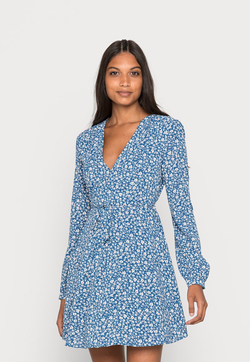 Glamorous LONG SLEEVE WRAP DRESS WITH V NECK - Vestido de dia - multi coloured