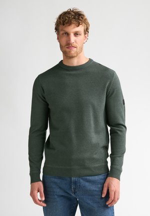 Petrol Industries, MELANGE ROUND NECK KNIT STONEBEND - Trui - steel green
