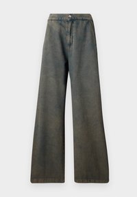 COSY OVERDYED SOTEM PANTS - Jean droit - dark green