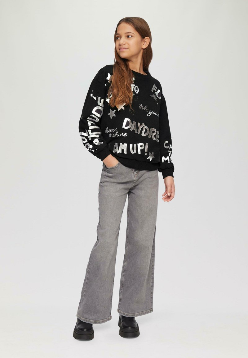s.Oliver MIT METALLIC-PRINT - Sweatshirt - schwarz
