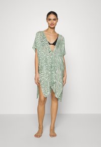 Anna Field - PRINTED SHORT KIMONO  - Beach accessory - khaki/off-white Thumbnail Image 1