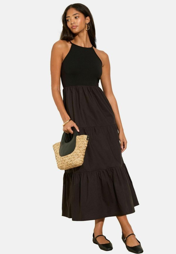 REGULAR FIT - 2 IN 1 RACER TIERED - Maxikleid