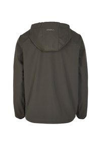 Veste à capuche vert foncé vue de dos avec manches longues et logo "O'NEILL" sur la capuche.