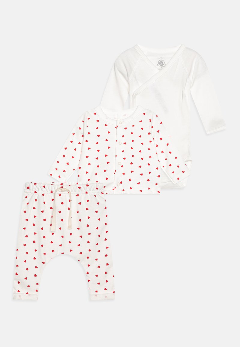 Ensemble 2 Pièces Petit Bateau - Cardigan + Chemise Top Blanc Coton, Taille 3 Ans