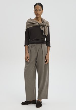 someday., FINE KNIT TRIANGLE SHAPE - Écharpe - taupewood melange