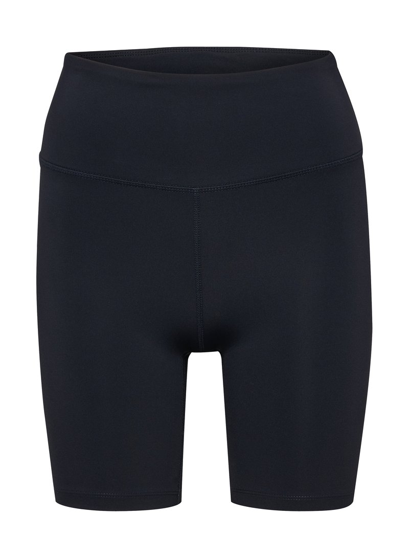 Svarta åtsittande shorts i stretchmaterial med bred midja. Har platta sömmar för komfort och en slät yta.