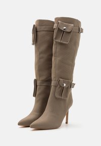 Even&Odd Topánky na vysokom opätku - khaki