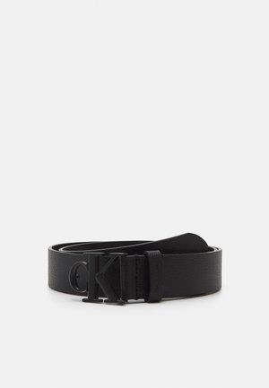 ROUND MONO PLAQUE BELT - Belt - black
