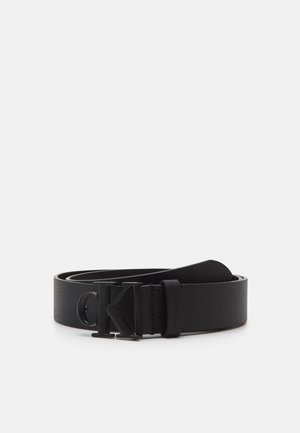 ROUND MONO PLAQUE BELT - Belte - black