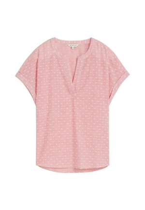 TOM TAILOR, TOM TAILOR BLUSEN & SHIRTS LOOSE FIT BLUSE MIT STICKEREI - Blouse - red dobby stripe