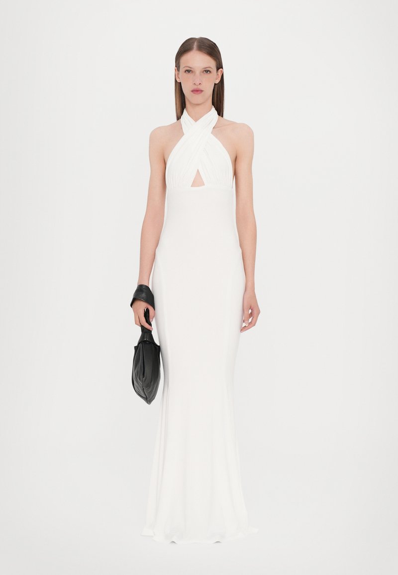aline knee length wedding dress A-Line V-Neck Sleeveless Satin Knee-Length Wedding Dress main image 0