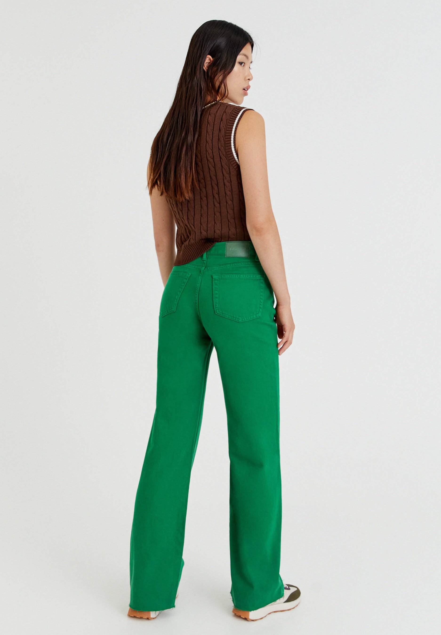 PULL\u0026BEAR Flared Jeans - green/Groen - Zalando.nl
