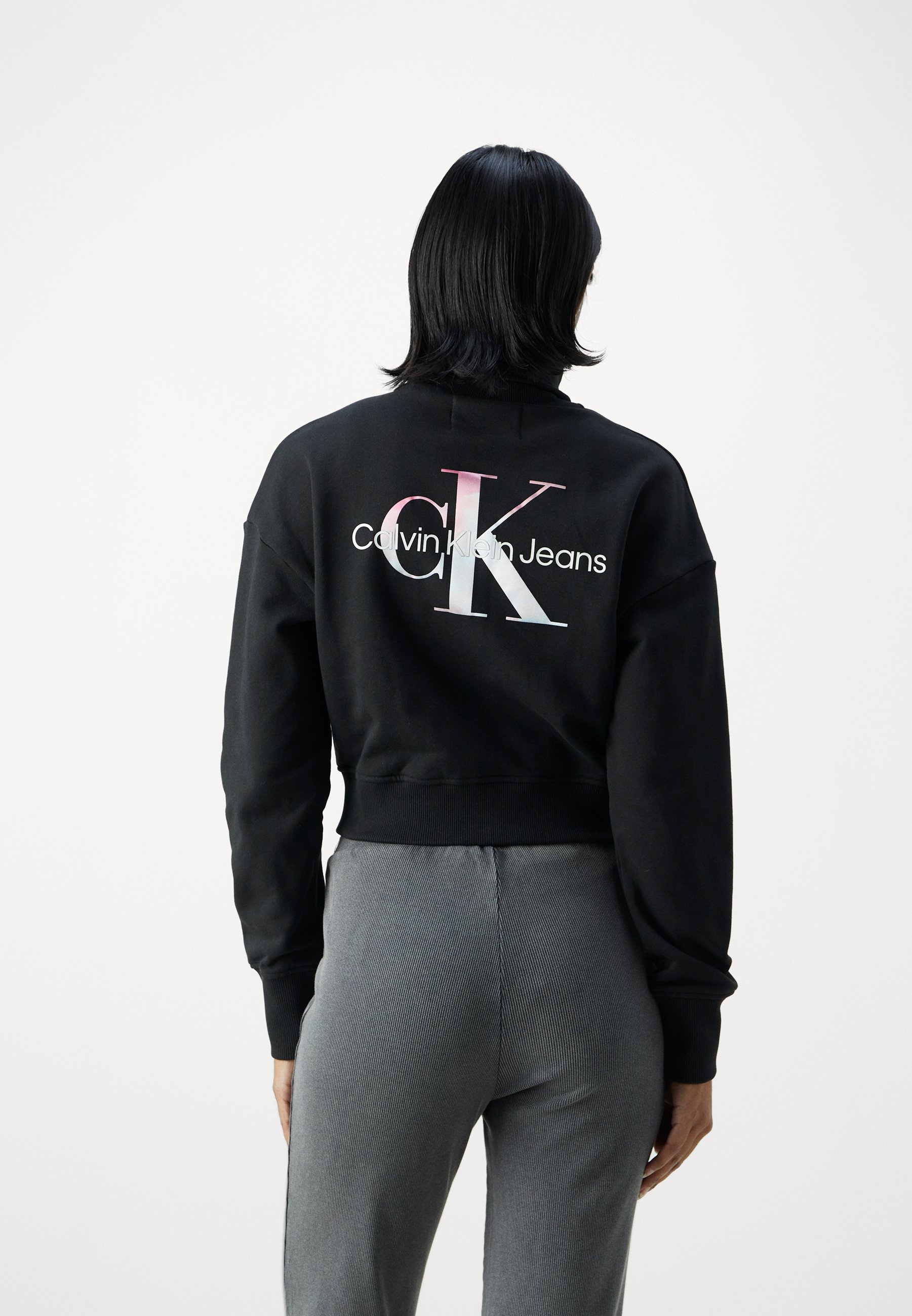 Calvin Klein Jeans DIFFUSED MONOLOGO ZIP THROUGH - Sweat