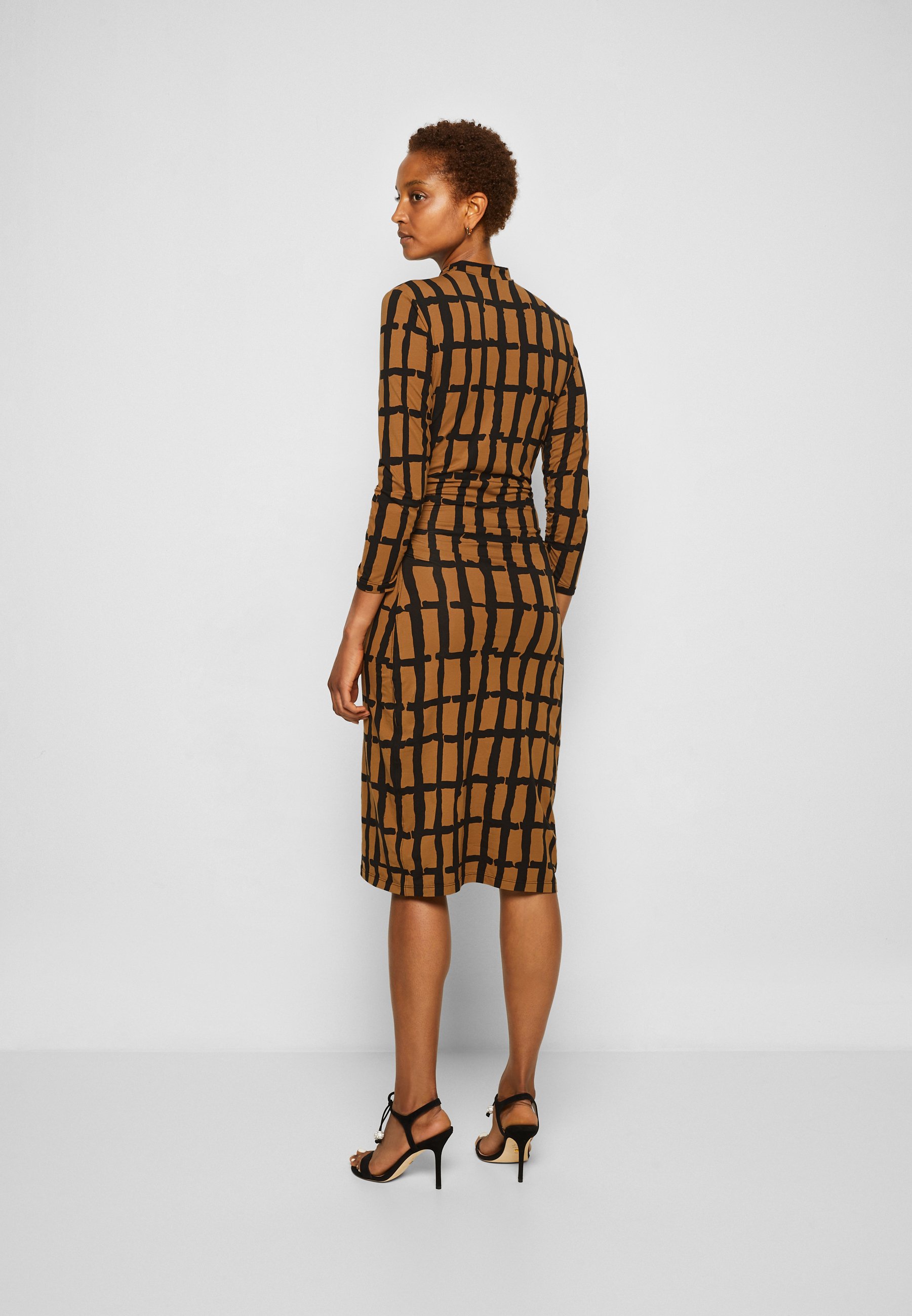 black and white grid dress