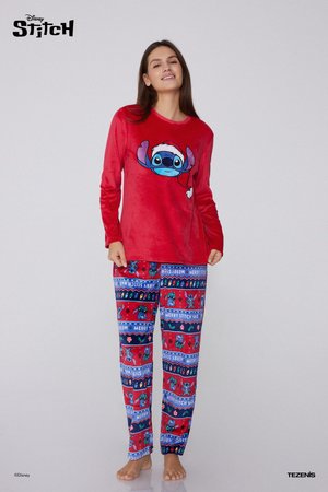 Tezenis DISNEY STITCH FAMILY CHRISTMAS - Pyjama - blue & red