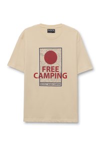 INSIDE Camiseta estampada - beige