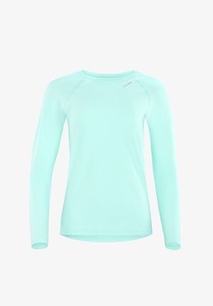 Pikema varrukaga särk heleselle rohelises, valmistatud siledast ja kergest kangast, ümmarguse kaelusega ning raglaani varrukatega.