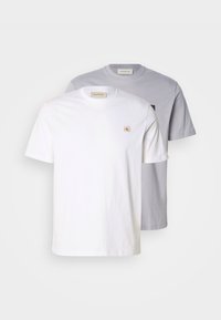 BADGE TEE 2 PACK - Camiseta básica - bright white/formal gray