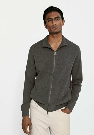 WITH ZIP - Cardigan - grey