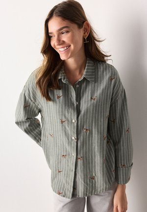 Next Bluza s gumbima - green white stripe