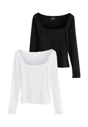 Next 2 PACK . - T-shirt à manches longues - black white