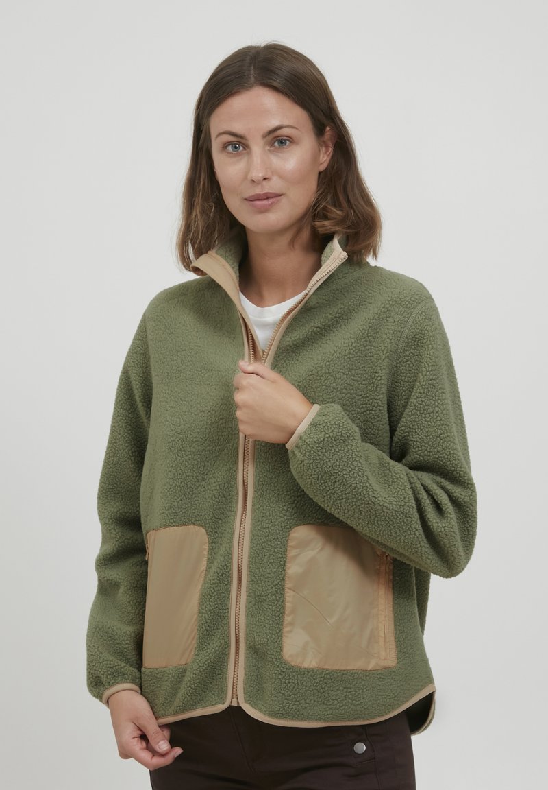 Damen Sweatshirts | Fransa FRFXTIPOL 1 JACKET Fleecejacke oil green/grey denim - IE24936 Damen Sweatshirts | Fransa FRFXTIPOL 1 JACKET Fleecejacke oil green/grey denim - IE24936