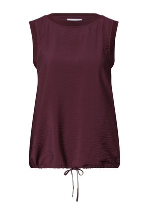 Street One, BLOUSE TOP WITH ROUND NECK AND TAPE-DETAIL - Top - rustic rouge