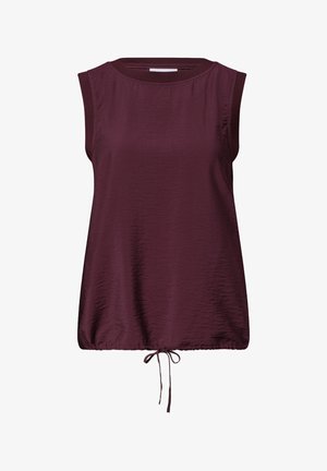 Street One, BLOUSE TOP WITH ROUND NECK AND TAPE-DETAIL - Top - rustic rouge