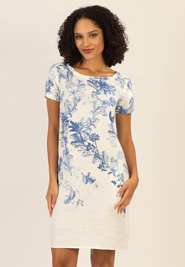 BEDRUCKTES - Freizeitkleid - creme hellblau