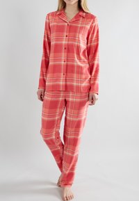 Götzburg SET LANG - Pyjama - rot mittel karo