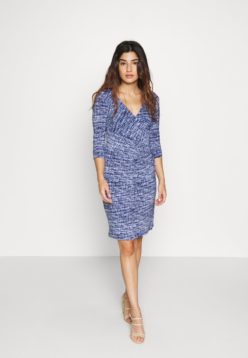 Lauren Ralph Petite Cleora Shift Dress Black Blue Multi Zalando Co Uk 