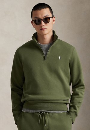 DOUBLE-KNIT QUARTER-ZIP PULLOVER - Felpa - supply olive/c1730