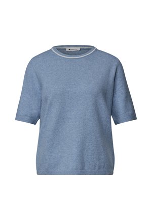Street One, Corduroy Blazer with Lapel Collar and Buttons - T-shirt basique - northern blue mel.