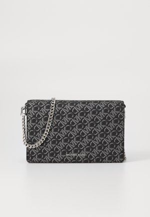 MICHAEL Michael Kors JET SET FLAP XBODY - Umhängetasche - black/silver-coloured