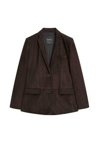 SUEDE FINISH WITH POCKETS - Leren jas - dark brown
