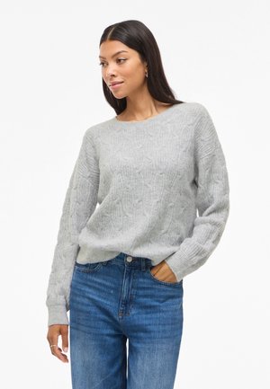 VILASSIA O NECK  - Πουλόβερ - light grey melange