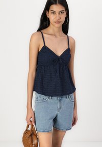 Hollister Co. Easy Babydoll Top - Linne - navy