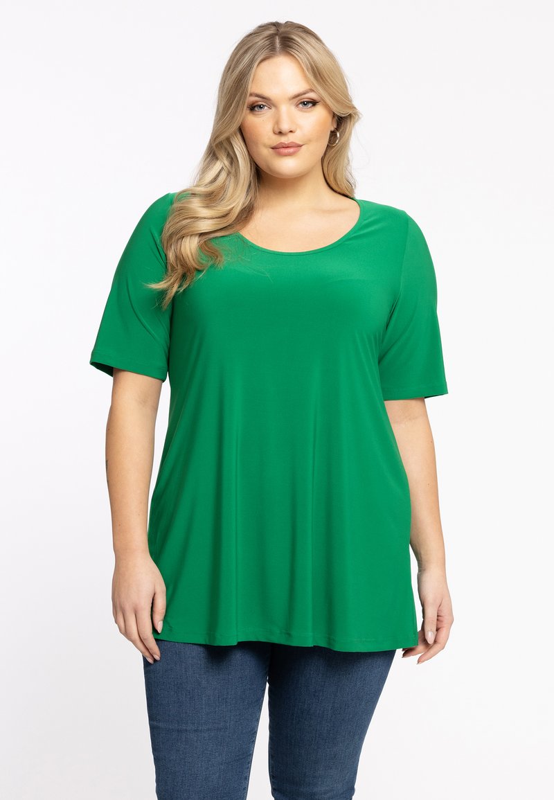 Yoek - KURZARM - T-shirt basic - green, Vergroten