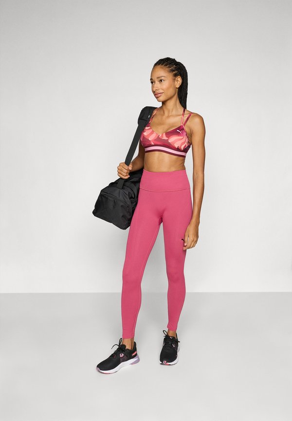 FLORAL RIBBON STRAPPY BRA LOW - Light support sports bra - ruby shimmer2