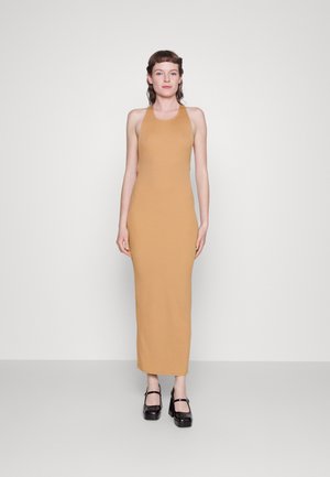 Calvin Klein NOVE CUT-OUT MAXI DRESS - Svetríkové šaty - pale terracotta